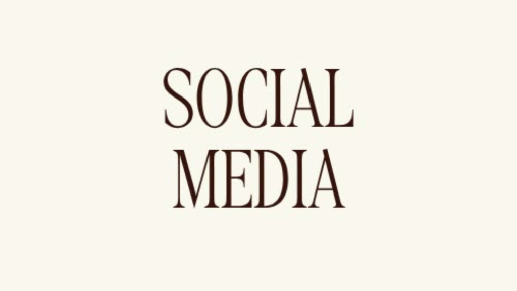 Centering text reading "SOCIAL MEDIA" in a dark serif font set against a plain beige background.
